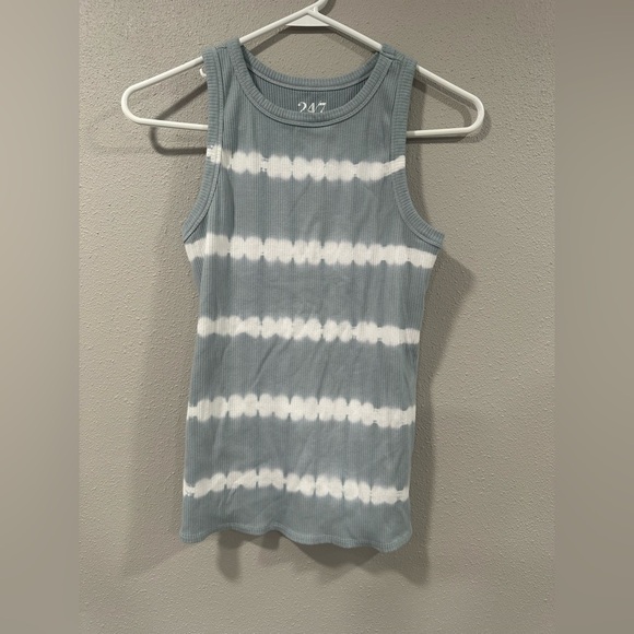 🔴Maurice’s 24/7 Blue and White Tie-Dye Tank Top - Picture 1 of 5